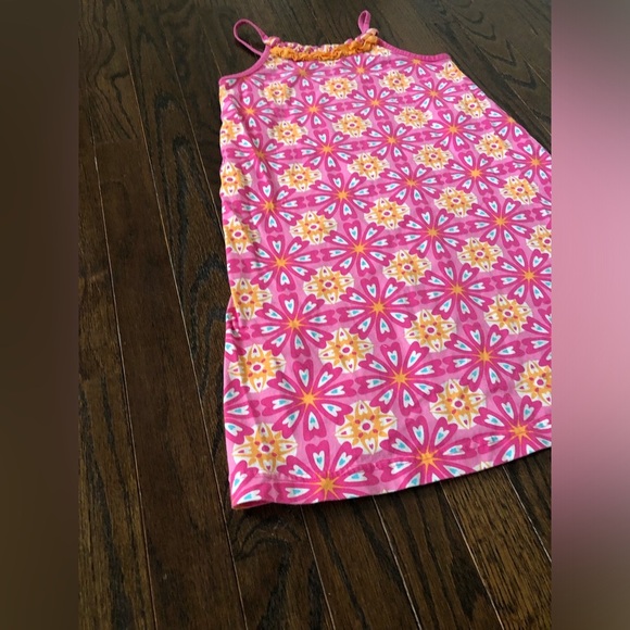 Hanna Andersson Girls 130 cm (8Y) Pink Floral Mosaic Halter Mini Dress - VGUC! - Picture 3 of 9